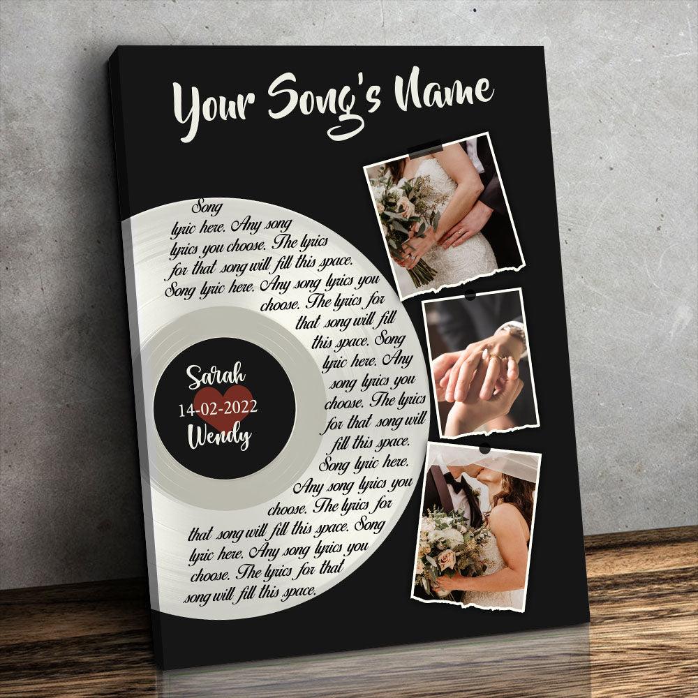 Personalized Song Lyrics Canvas - Music Gift For Him Or Her