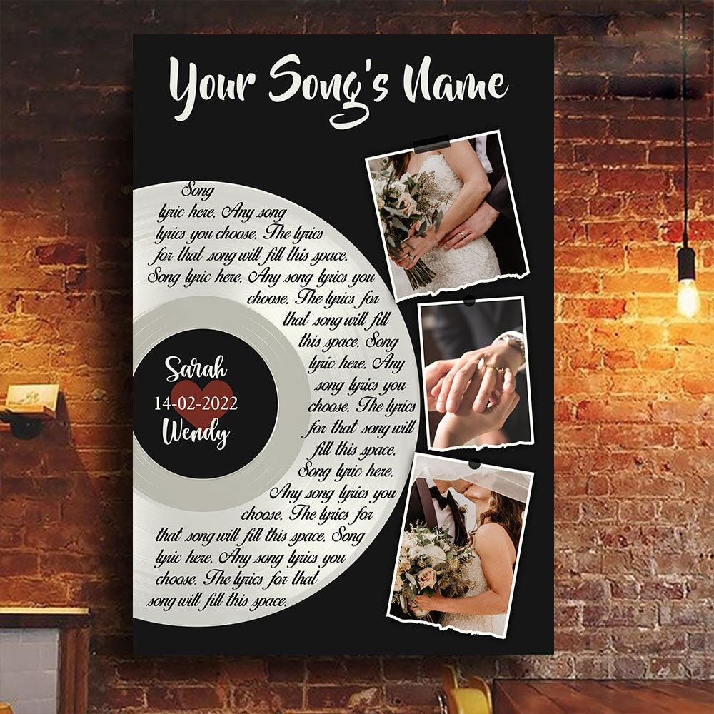 Personalized Song Lyrics Canvas - Music Gift For Him Or Her