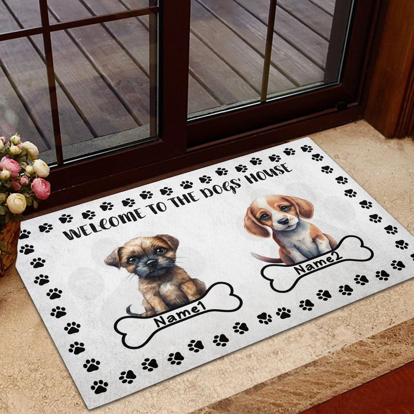 Personalized Dog Doormat - Welcome To The Dog's House Funny Mat