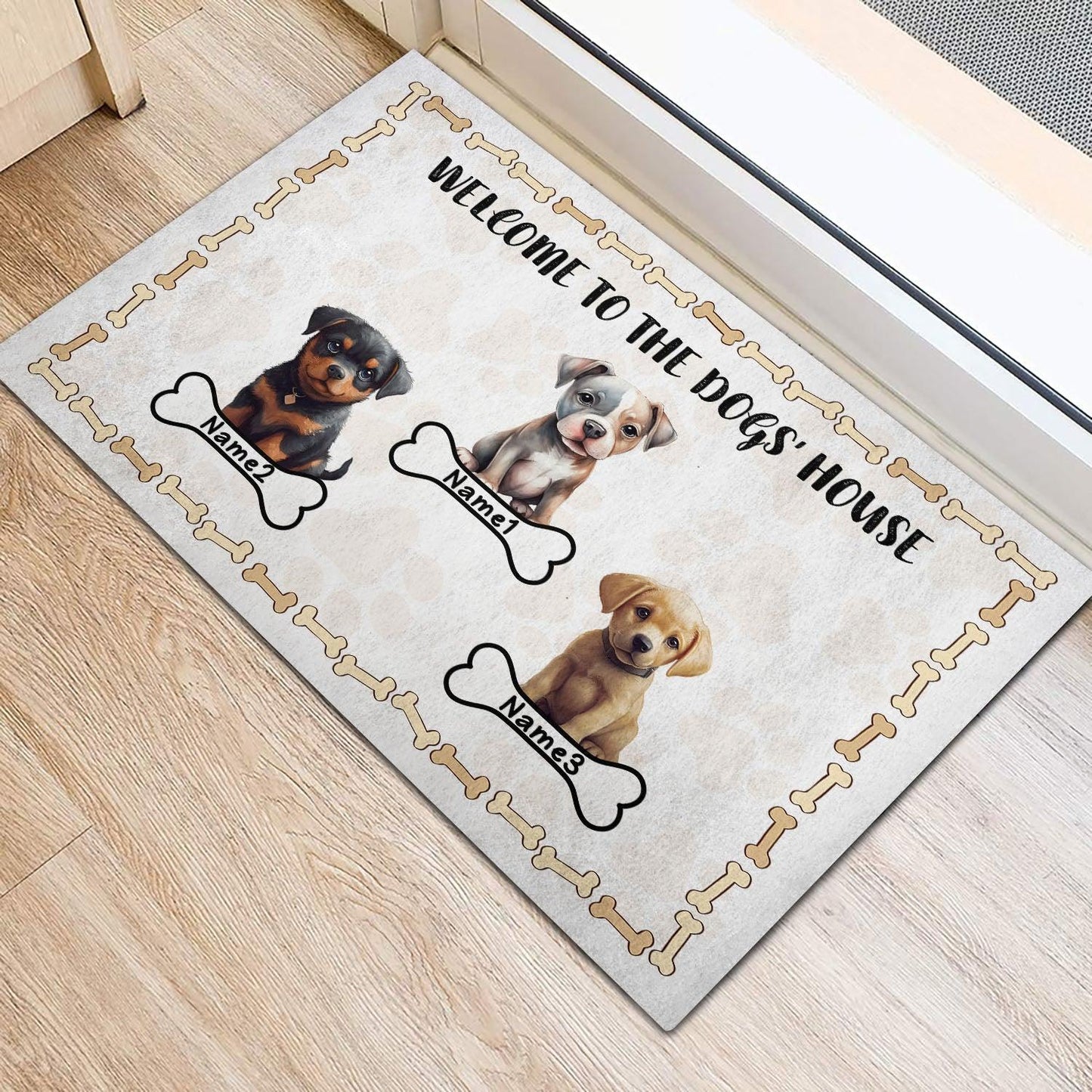Personalized Dog Doormat - Welcome To The Dog's House Funny Mat