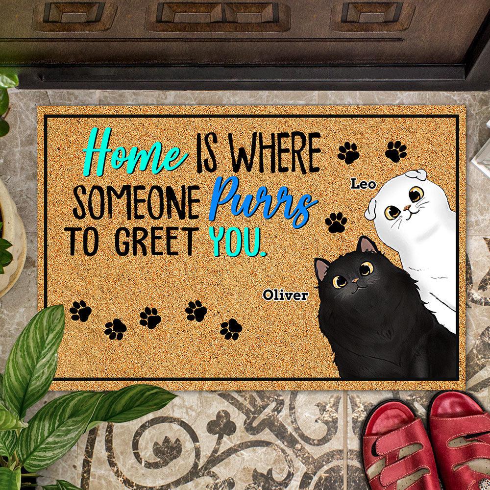 Personalized Gift For Dog Mom, Dog Dad - Home Is Where Doormat
