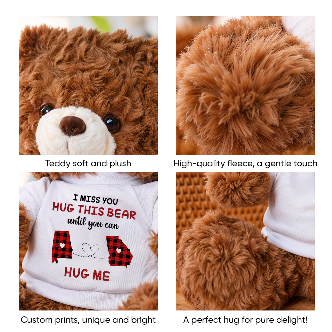 Long Distance Relationship Gift - Teddy Bear With Personalized Photo Shirt