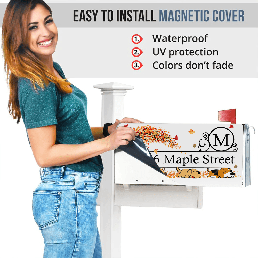 Falling Back Custom Dog Breeds - Mailbox Cover Dog Mom Gift