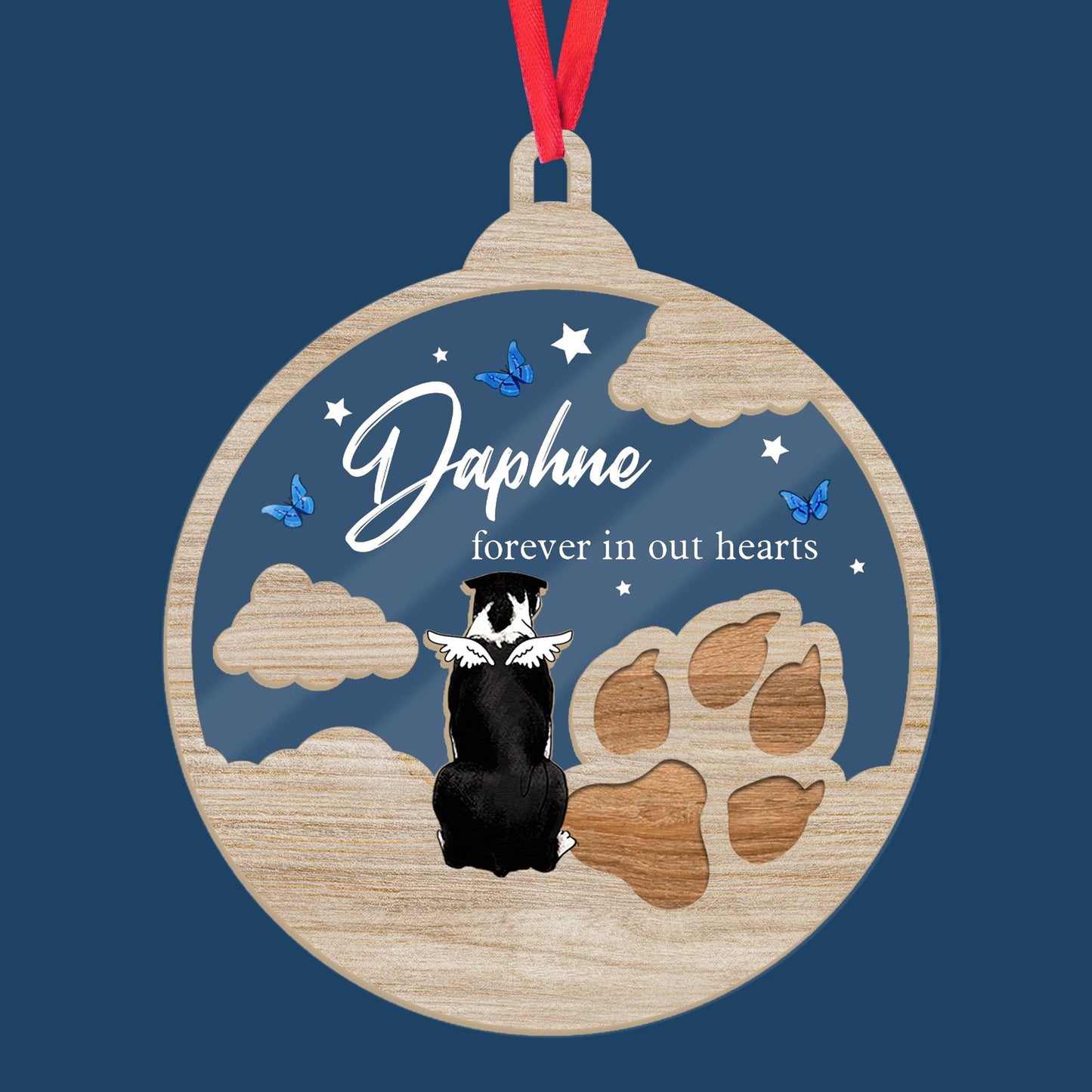 Forever In My Heart Dog Memorial Ornament - Wood and Acrylic Ornament