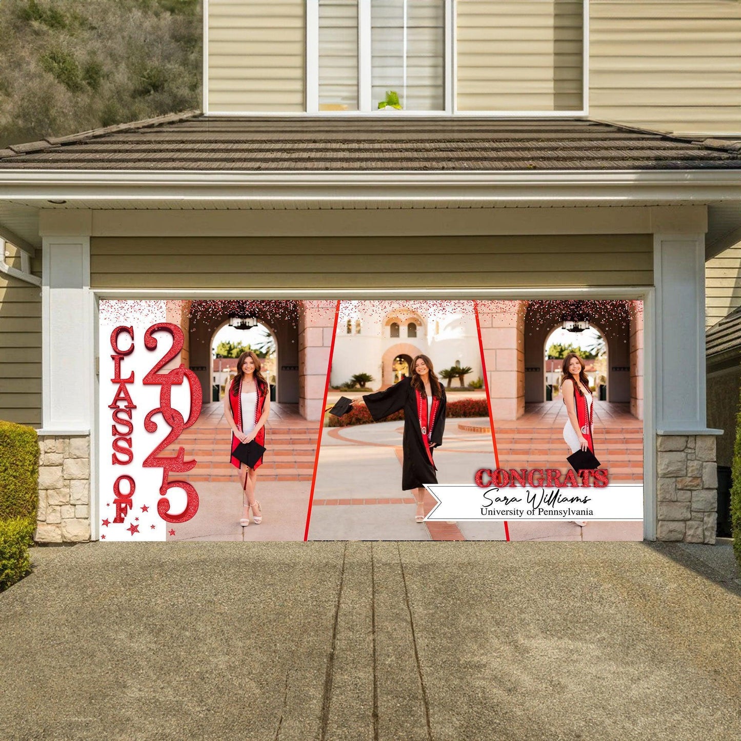 Graduation Garage Door Banner Ver 2 - Glitter Class Of 2025