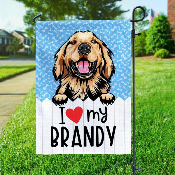 Personalized I Love My Dogs Garden Flag, Funny Changing Dogs ...