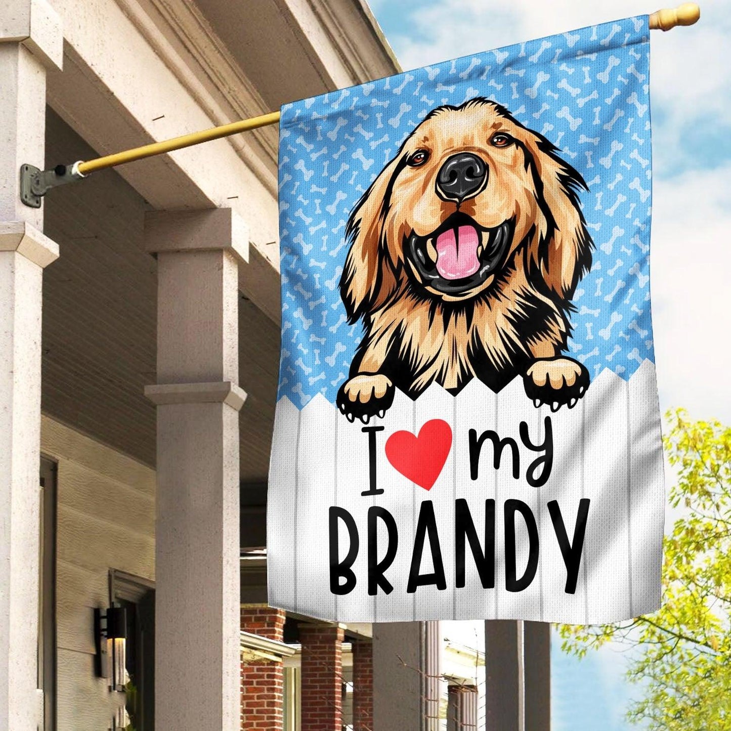 Personalized I Love My Dogs Garden Flag, Funny Changing Dogs