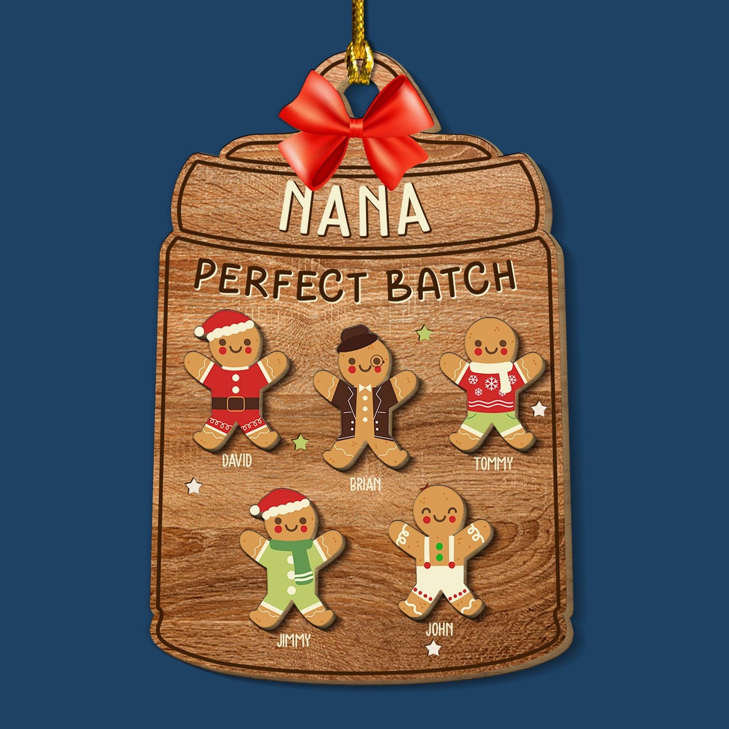 Gingerbread Nana Ornament - Custom Grandkids Christmas Gift