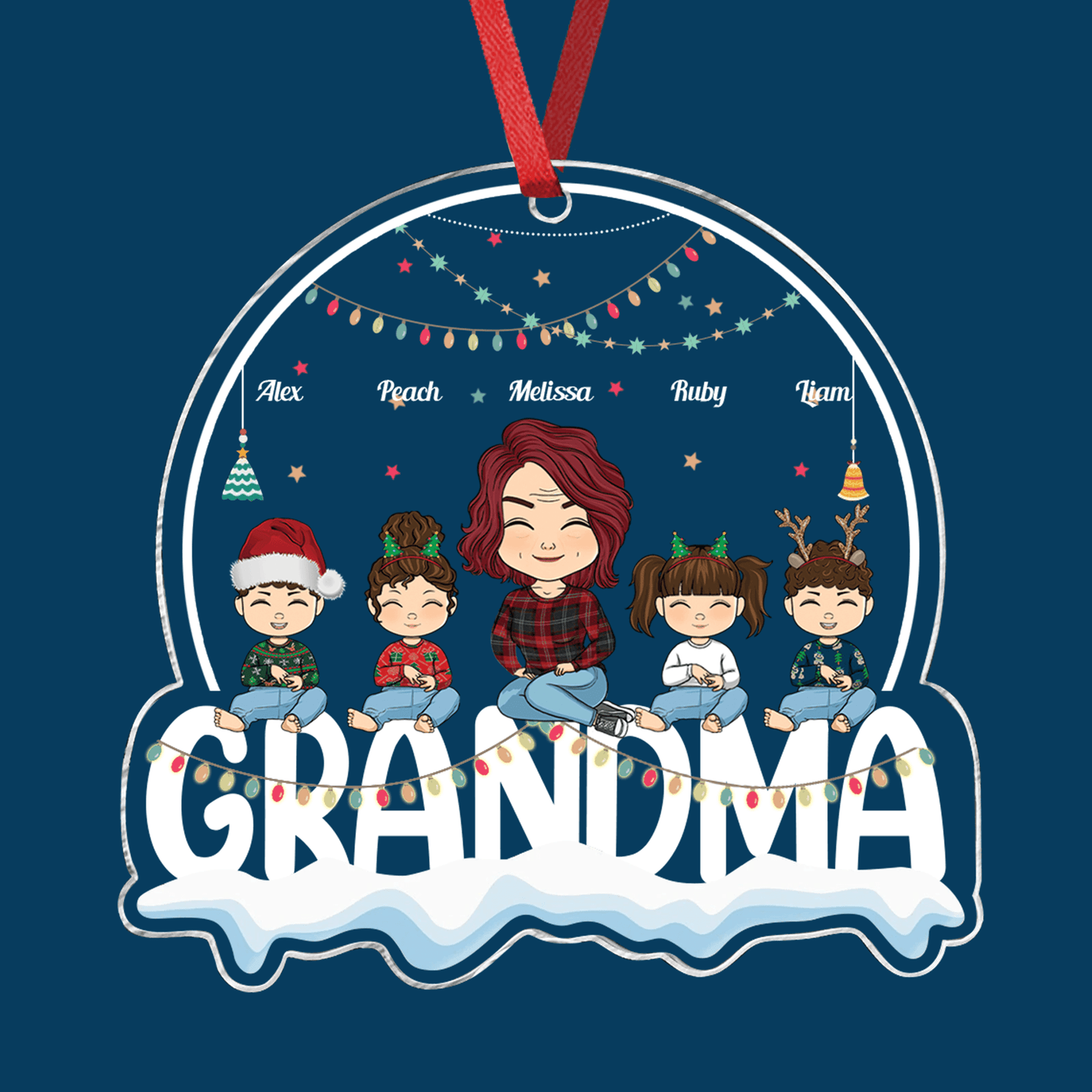 Grandma Christmas Days Gift - Personalized Custom Acrylic Ornament