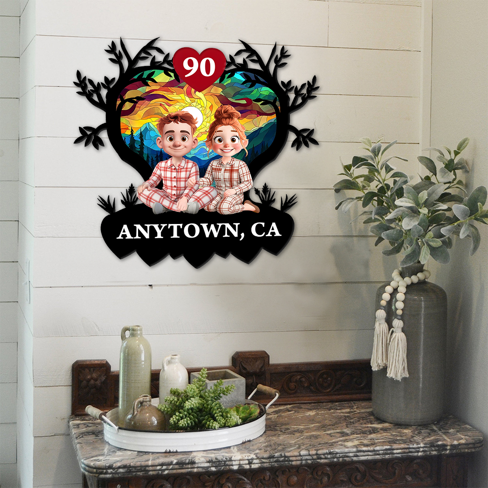 Personalized Our Family Grow Old Together - Personalized Custom Shaped Metal Sign