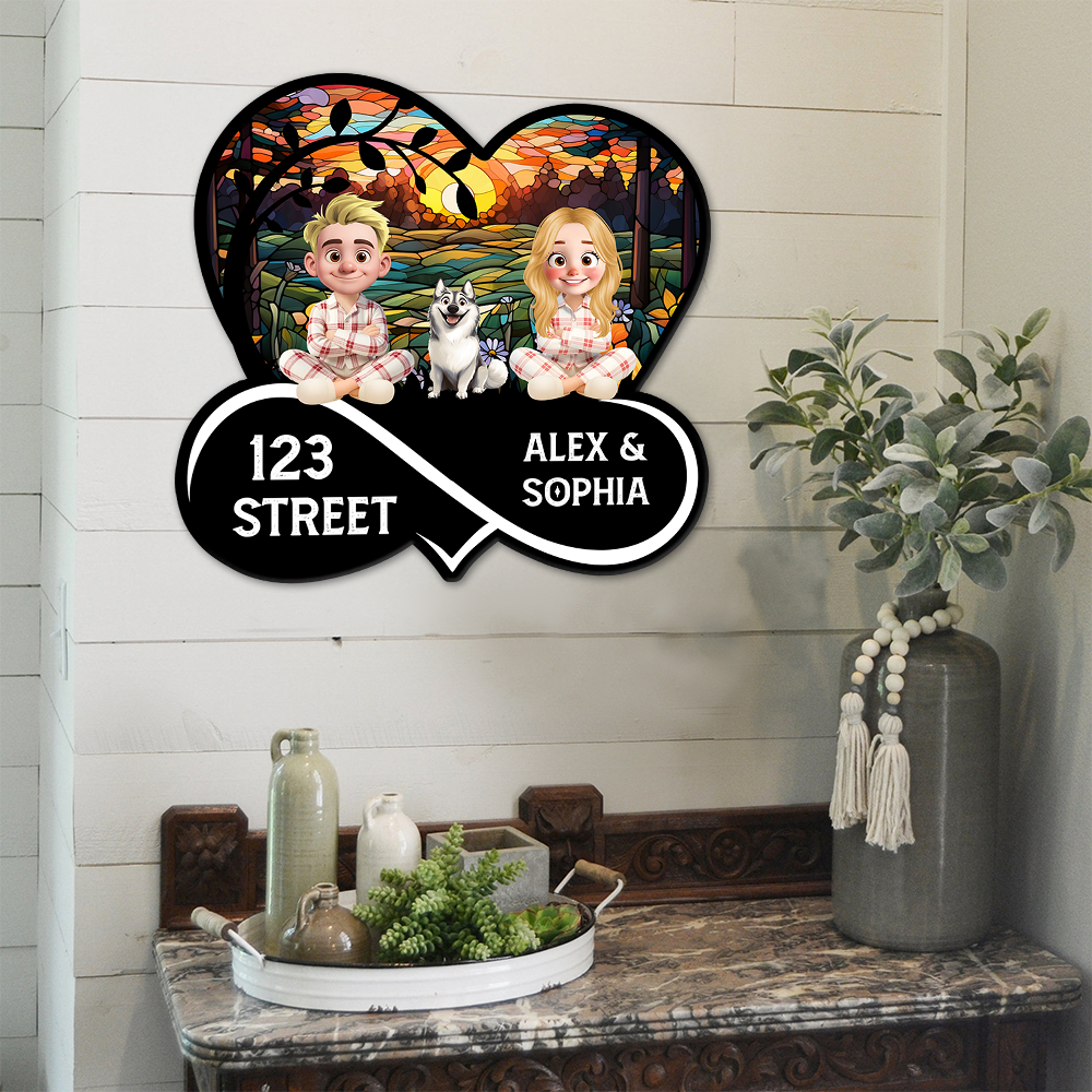 Personalized Our Family Together Heart Address - Personalized Custom Shaped Metal Sign