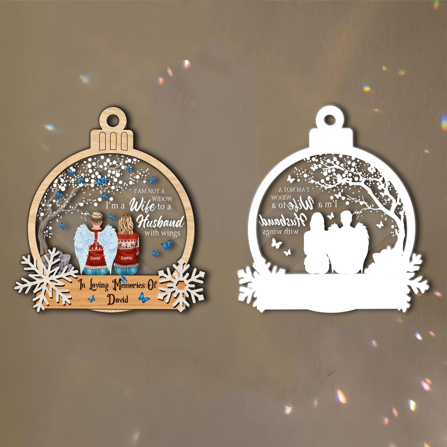 Memorial Christmas Ornament - I Am Not A Widow Wife With Wings