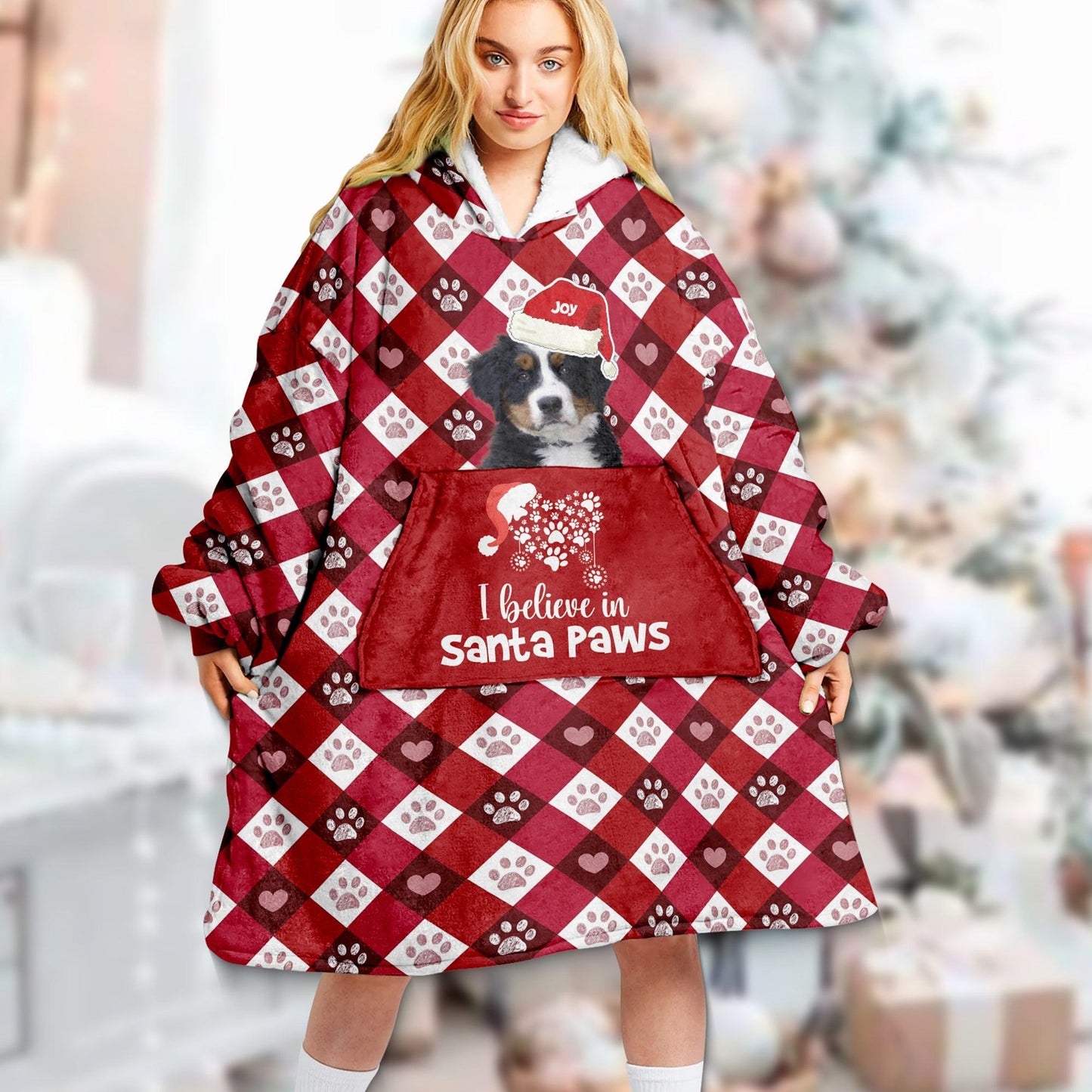 I Believe In Santa Paw Blanket - Wearable Blanket Hoodie