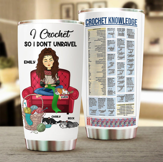 Personalized Crochet Tumbler - Best Gift For Crochet and Knitting