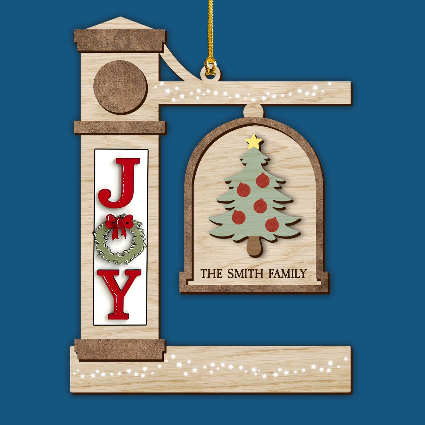 Joy to Our Family Christmas Ornament - Custom 2-Layered Wood