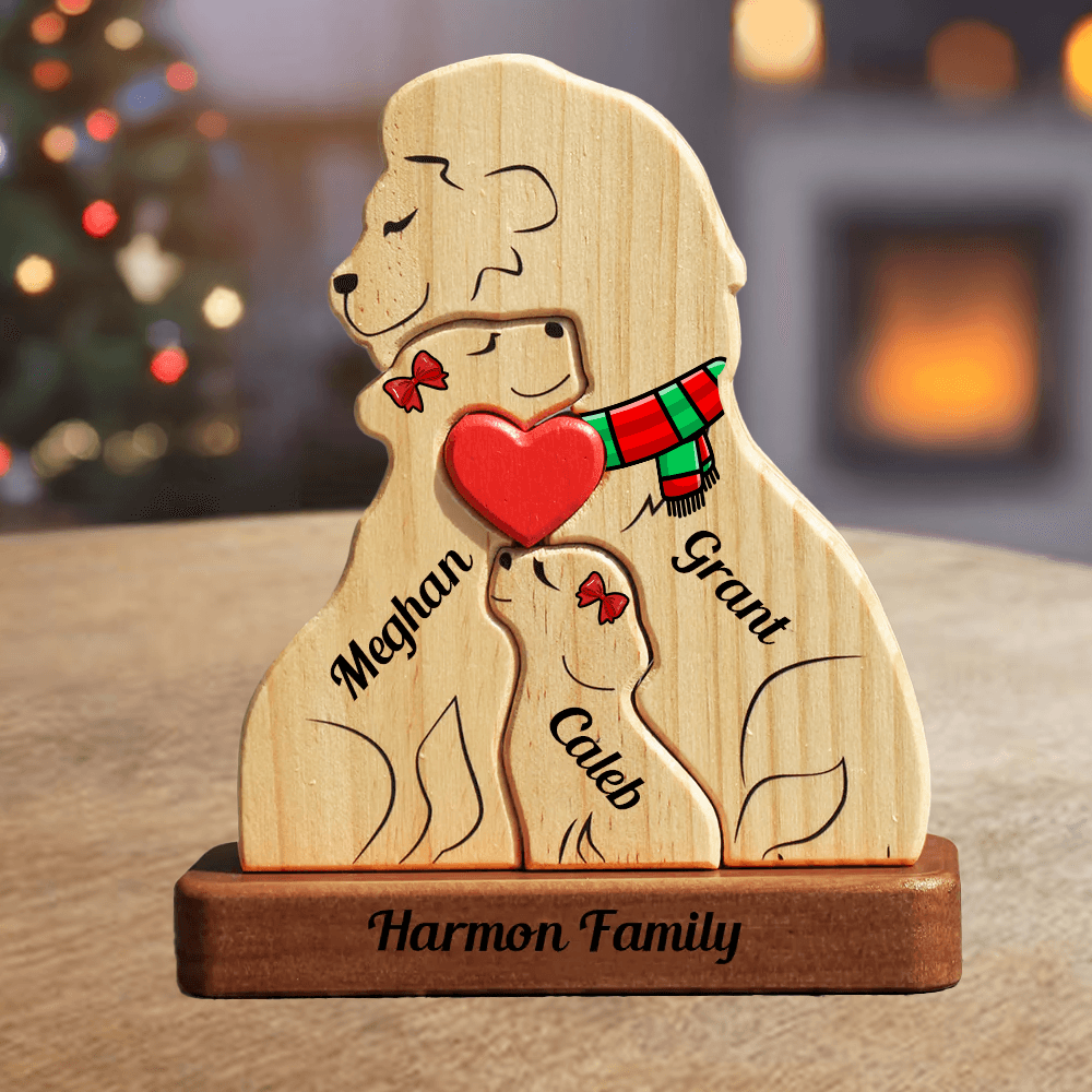 Personalized Lion Family Puzzle - Christmas Family Keepsake