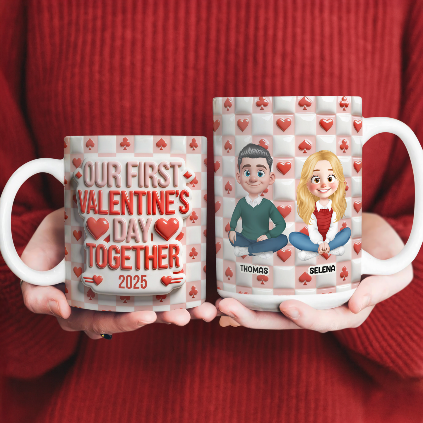 Our First Valentine's Day - Personalized Custom 3D Inflated