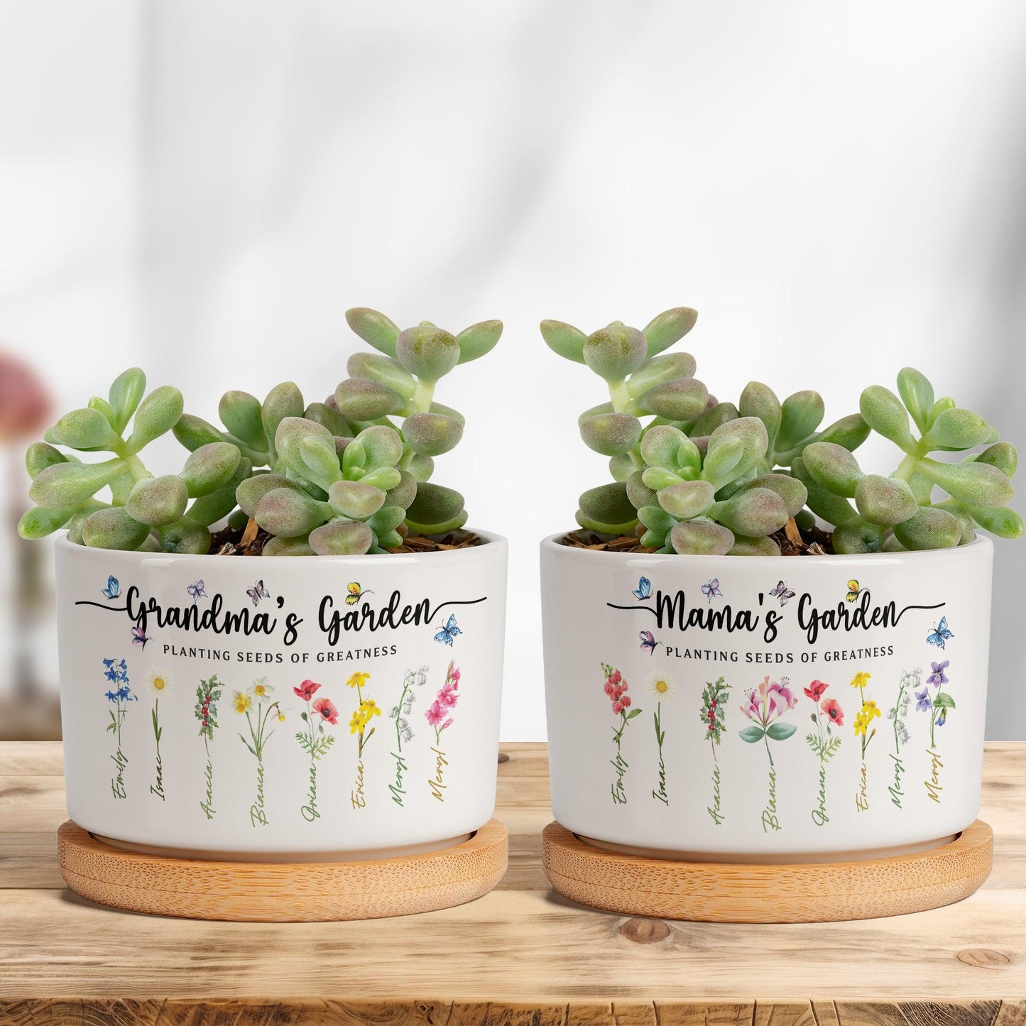 Mama & Grandma Garden Pot - Custom Planting Seeds of Greatness Gift