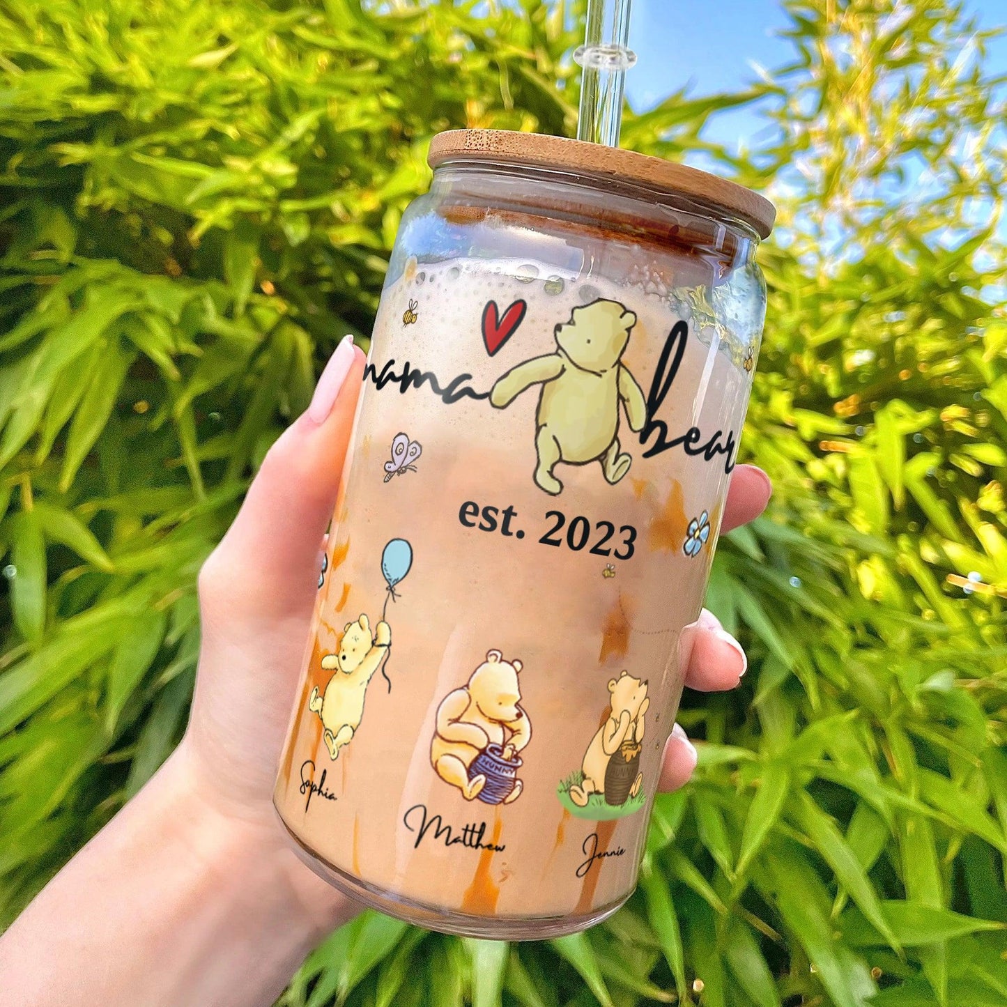 Mama Bear Best Gift Glass Bottle - Personalized Glass Bottle