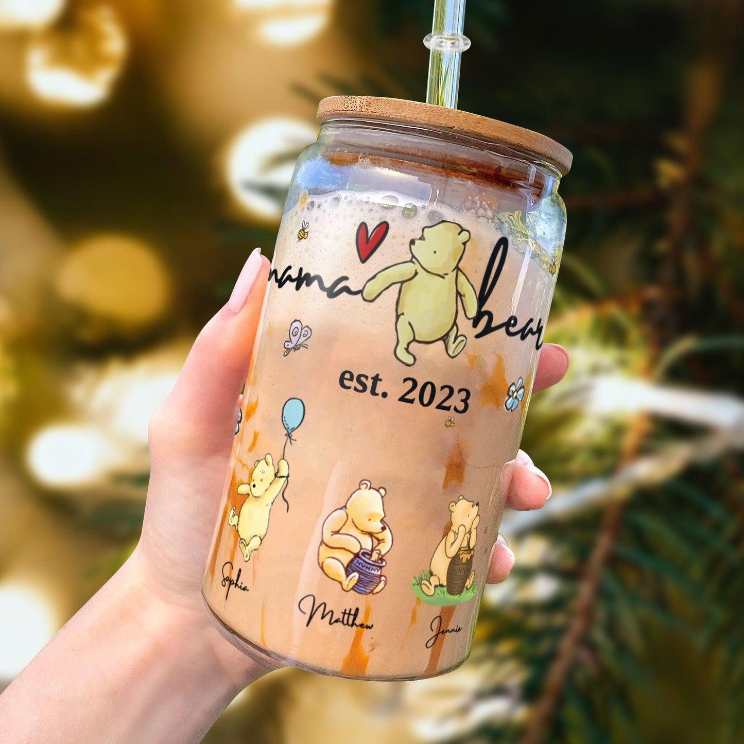 Mama Bear Best Gift Glass Bottle - Personalized Glass Bottle