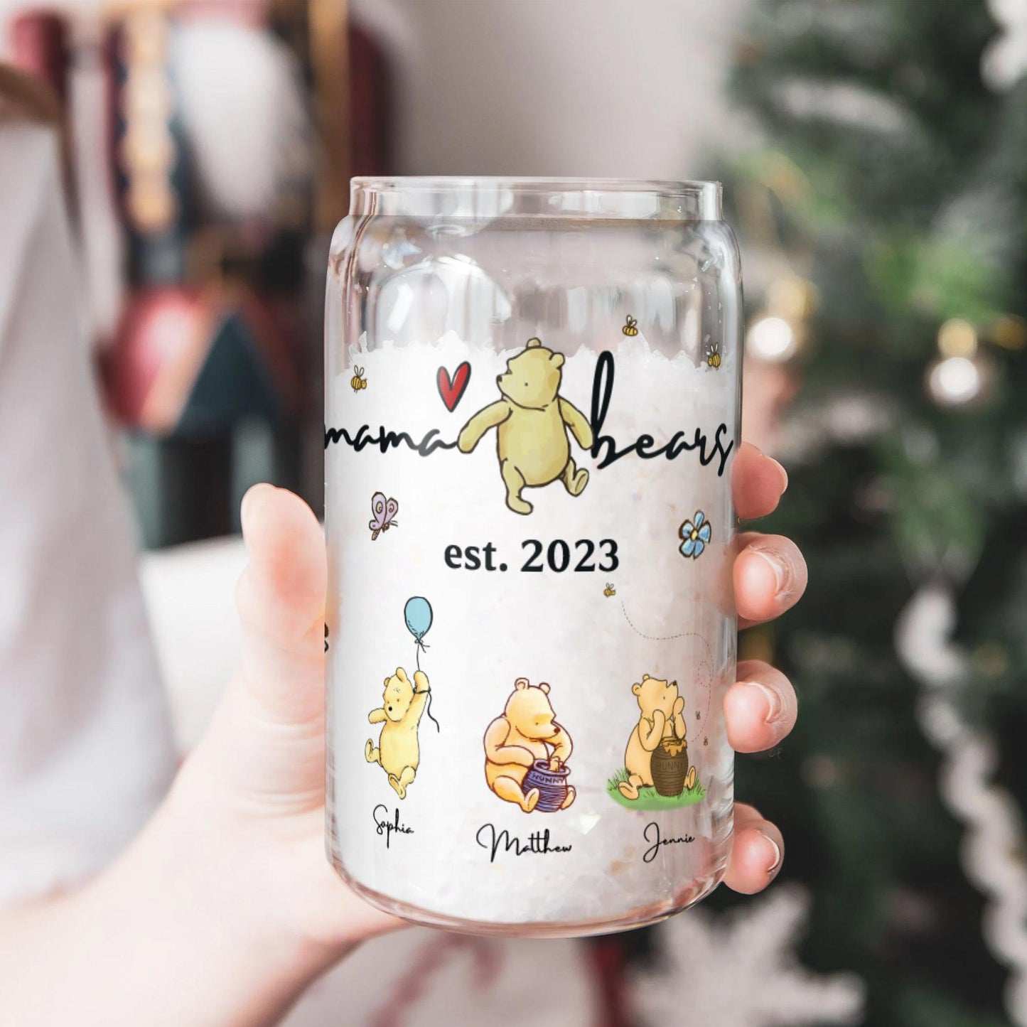 Mama Bear Best Gift Glass Bottle - Personalized Glass Bottle