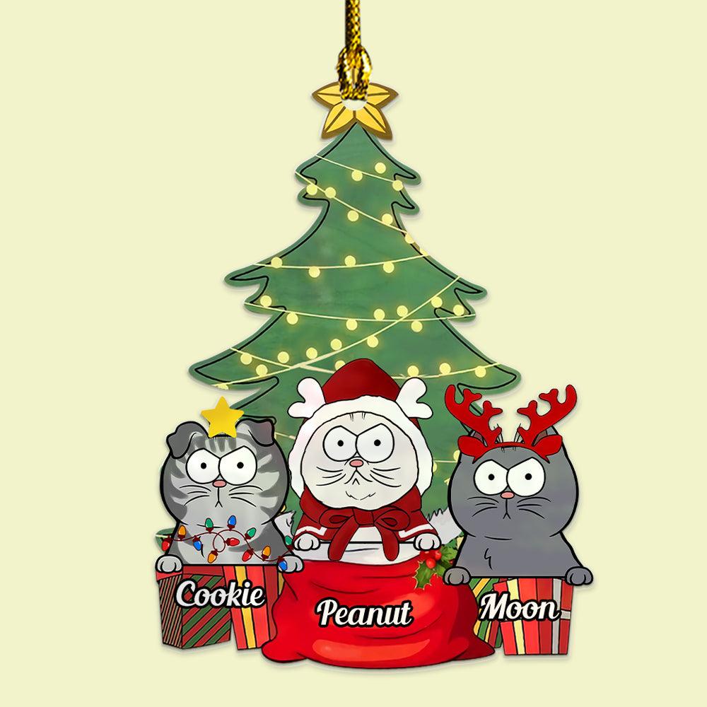 Meowy Christmas Pawsitive - Personalized Custom Acrylic Ornament