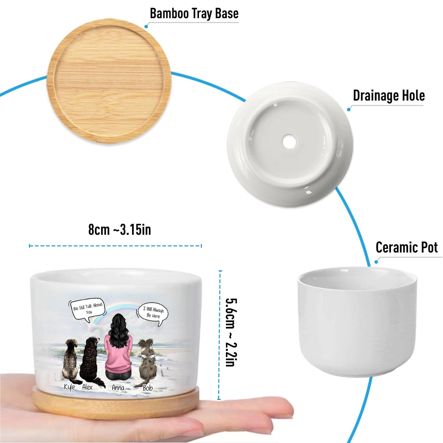 I Miss You Memorial Gift For Dog Lover - Custom Plan Pot