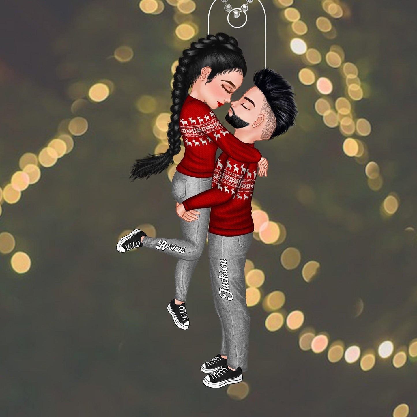 Couple In Christmas Custom Gifts - Personalized Acrylic Ornament
