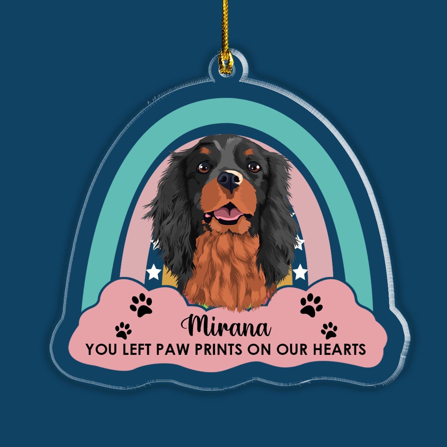 You Left Paw Prints On Our Hearts - Personalized Dog Ornament