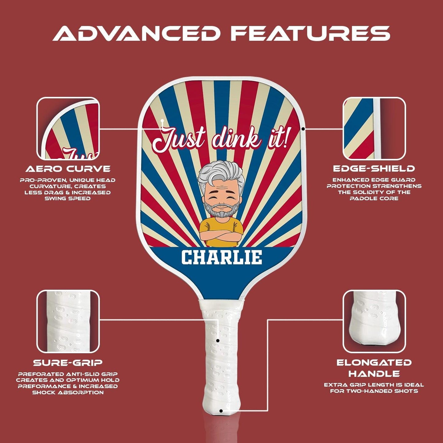 Just Dink It! Personalized Custom Name - Pickleball Paddle