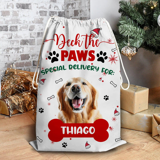 Deck The Paws Christmas Bag - Personalized Santa Sack Gift