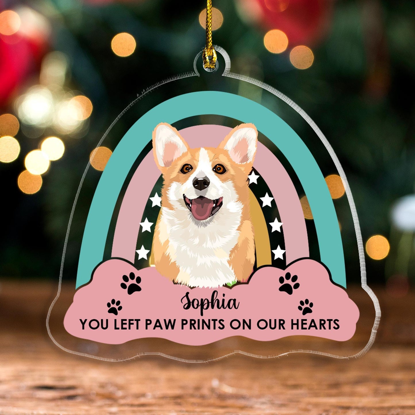 You Left Paw Prints On Our Hearts - Personalized Dog Ornament