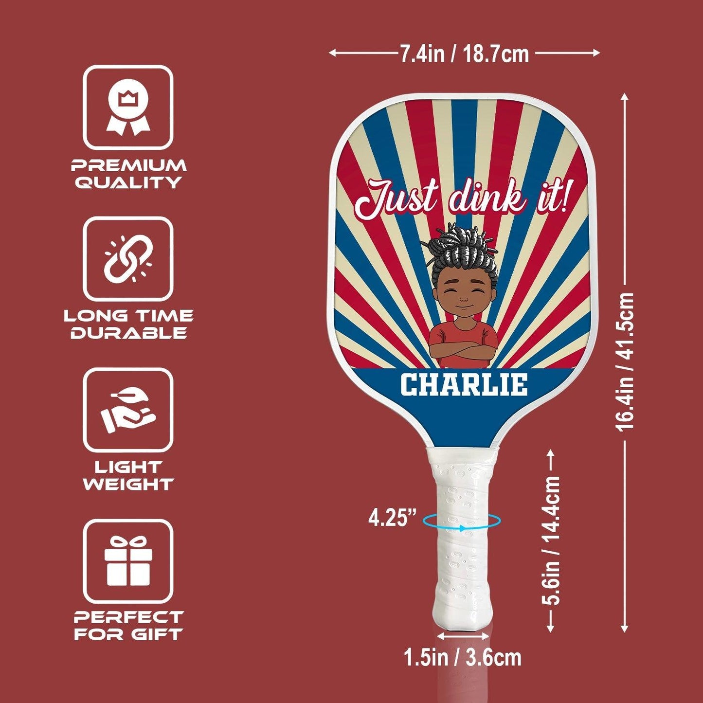 Just Dink It! Personalized Custom Name - Pickleball Paddle