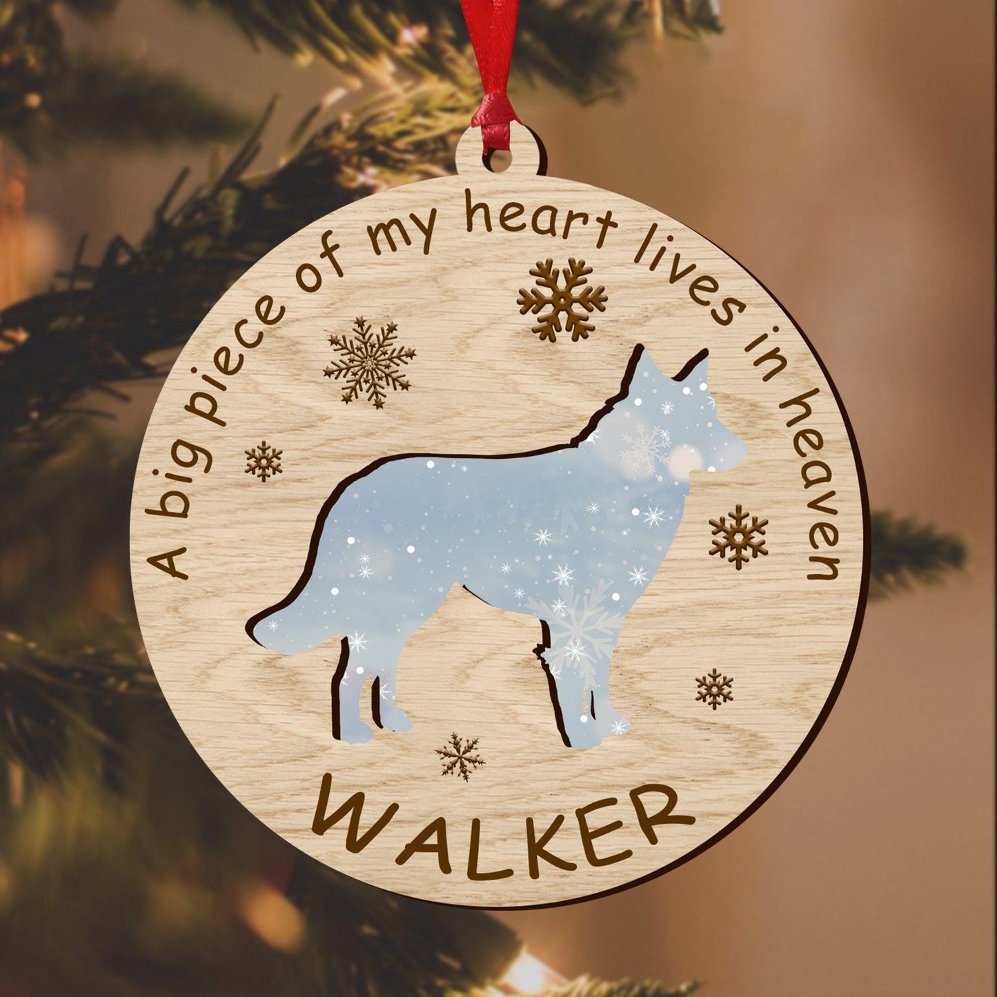 Big Piece Of My Heart Ornament - Custom Shape Wood and Acrylic Ornament