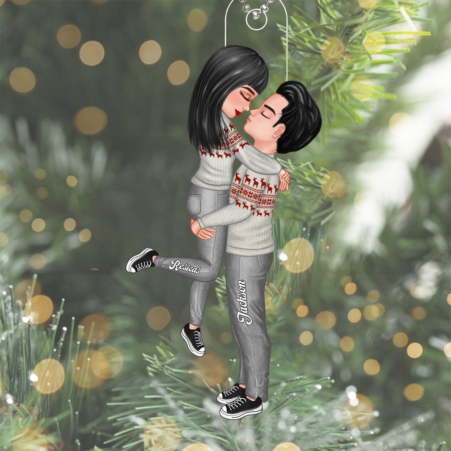 Couple In Christmas Custom Gifts - Personalized Acrylic Ornament