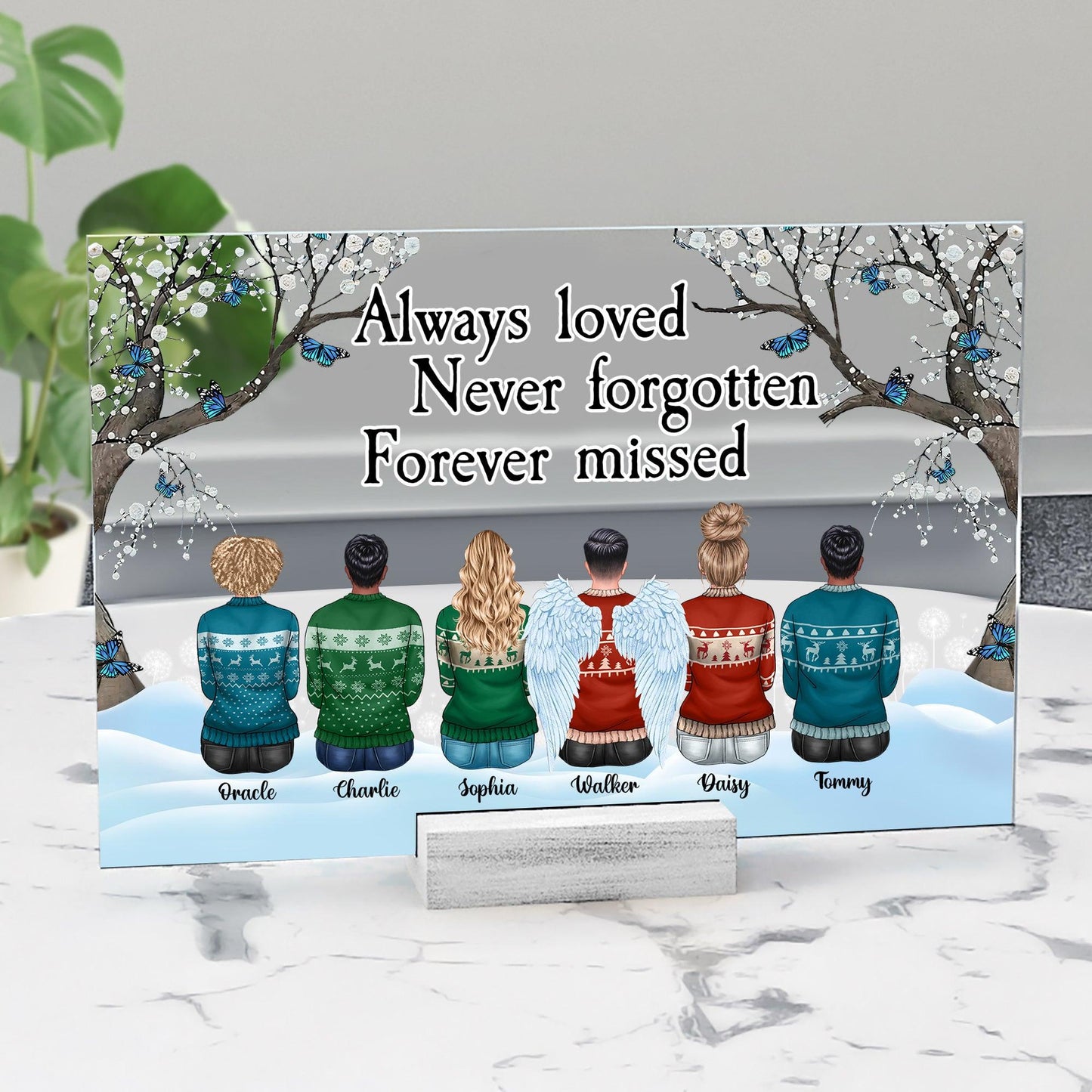 Memorial Acrylic Plaque - Because Someone We Love Is In Heaven Gift
