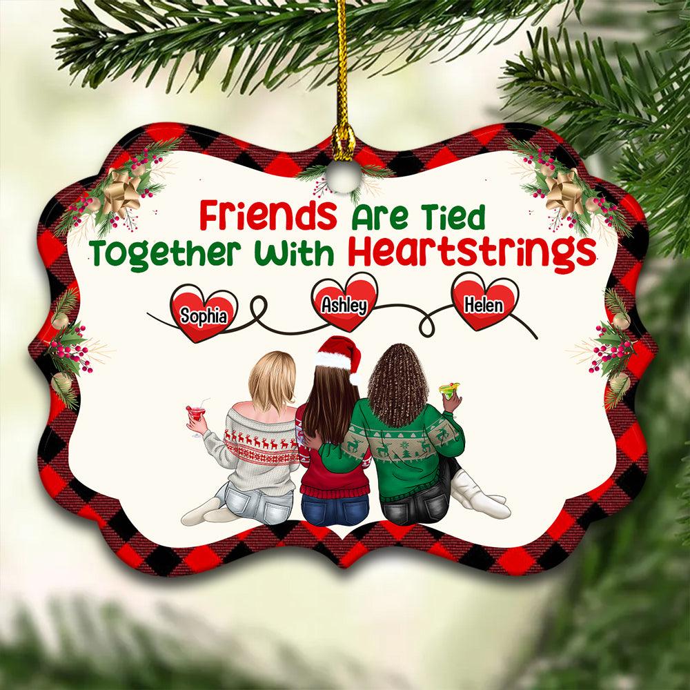 Friends Are Tied Together With Heartstrings - Personalized Ornament