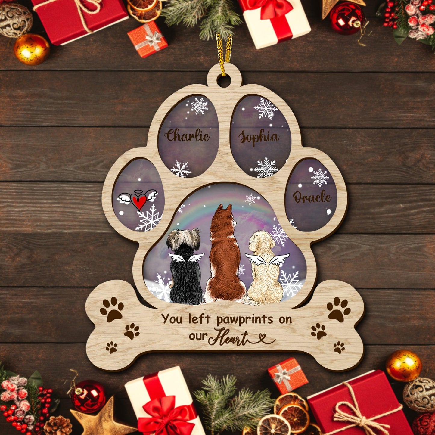 You Left Pawprints On My Heart - Custom Shape Wood & Acrylic