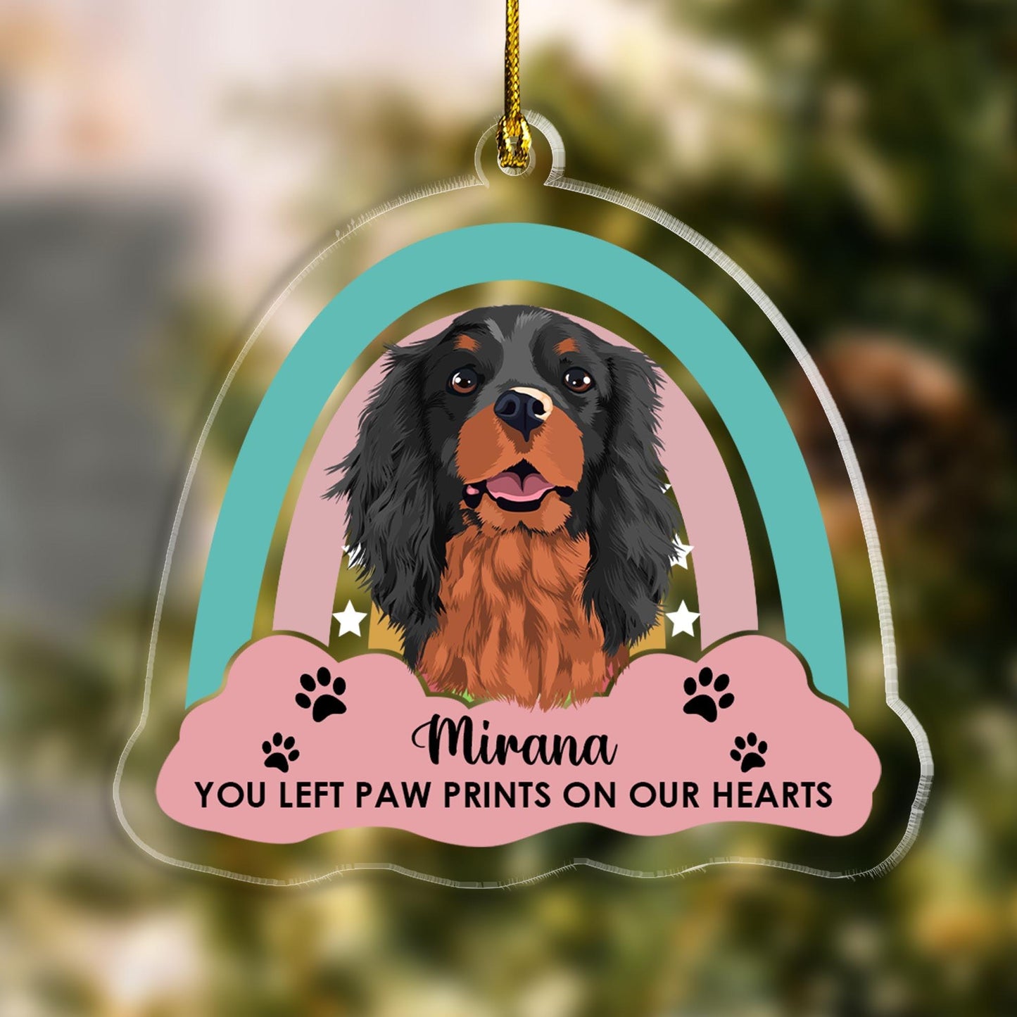 You Left Paw Prints On Our Hearts - Personalized Dog Ornament