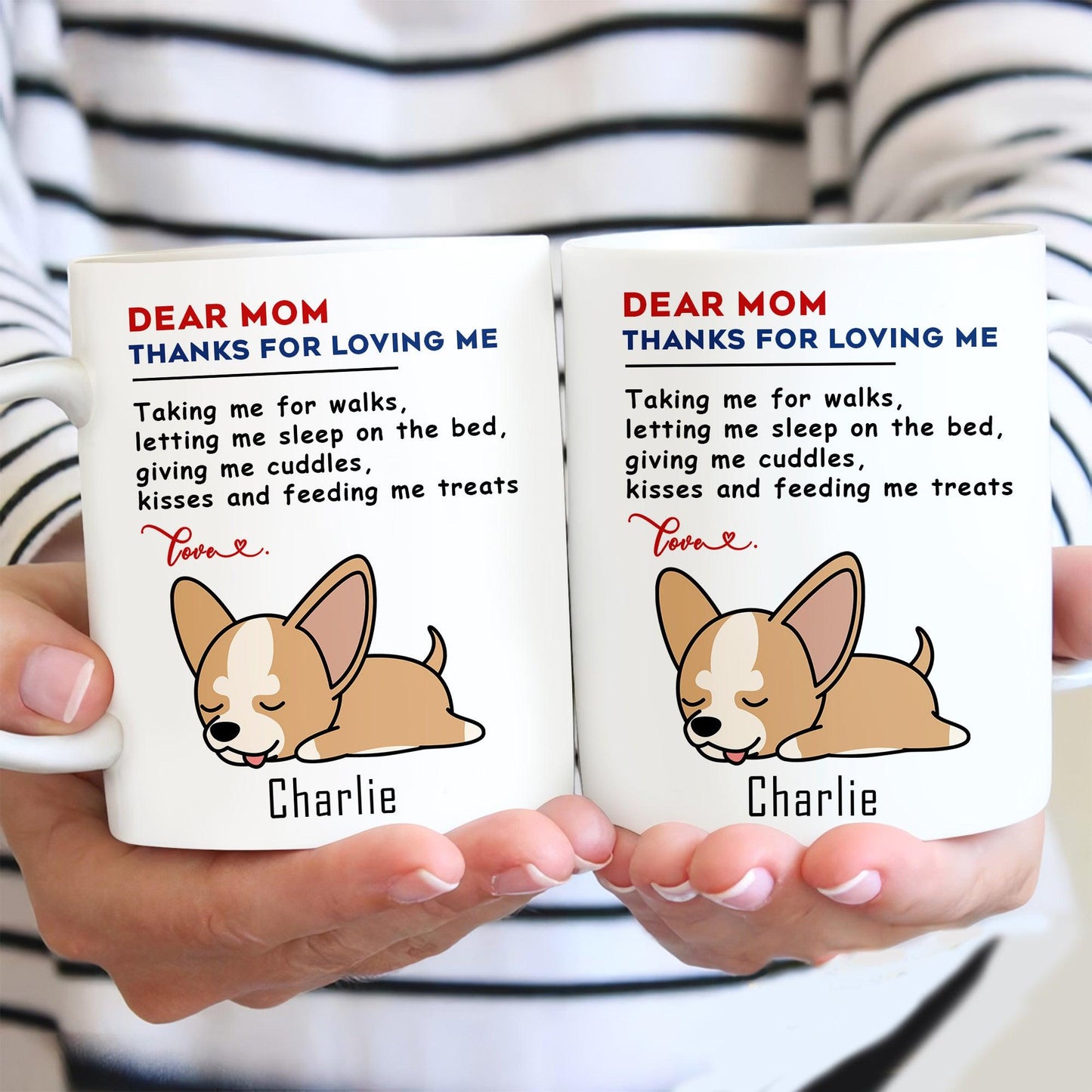 Personalized Dear Mom Dad Thanks - Custom Mugs Gift For Dog Lovers