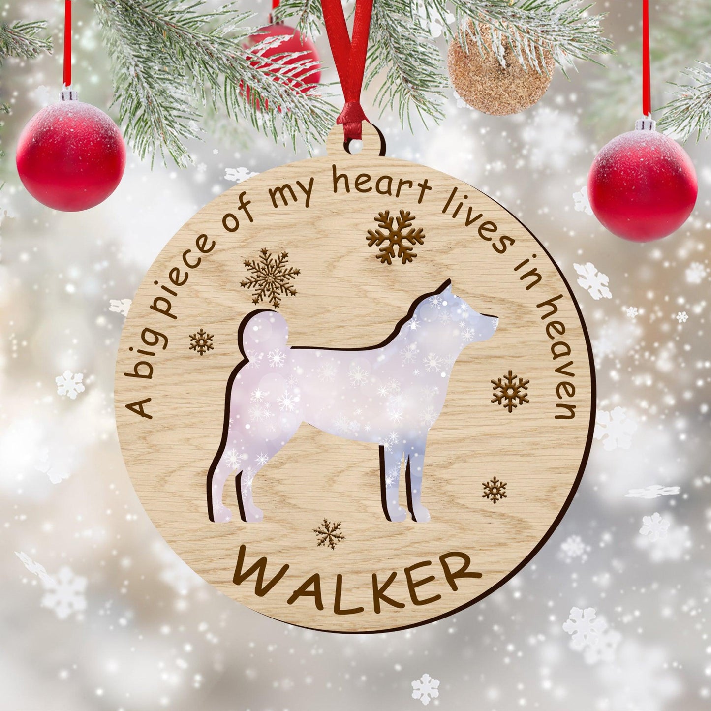 Big Piece Of My Heart Ornament - Custom Shape Wood and Acrylic Ornament