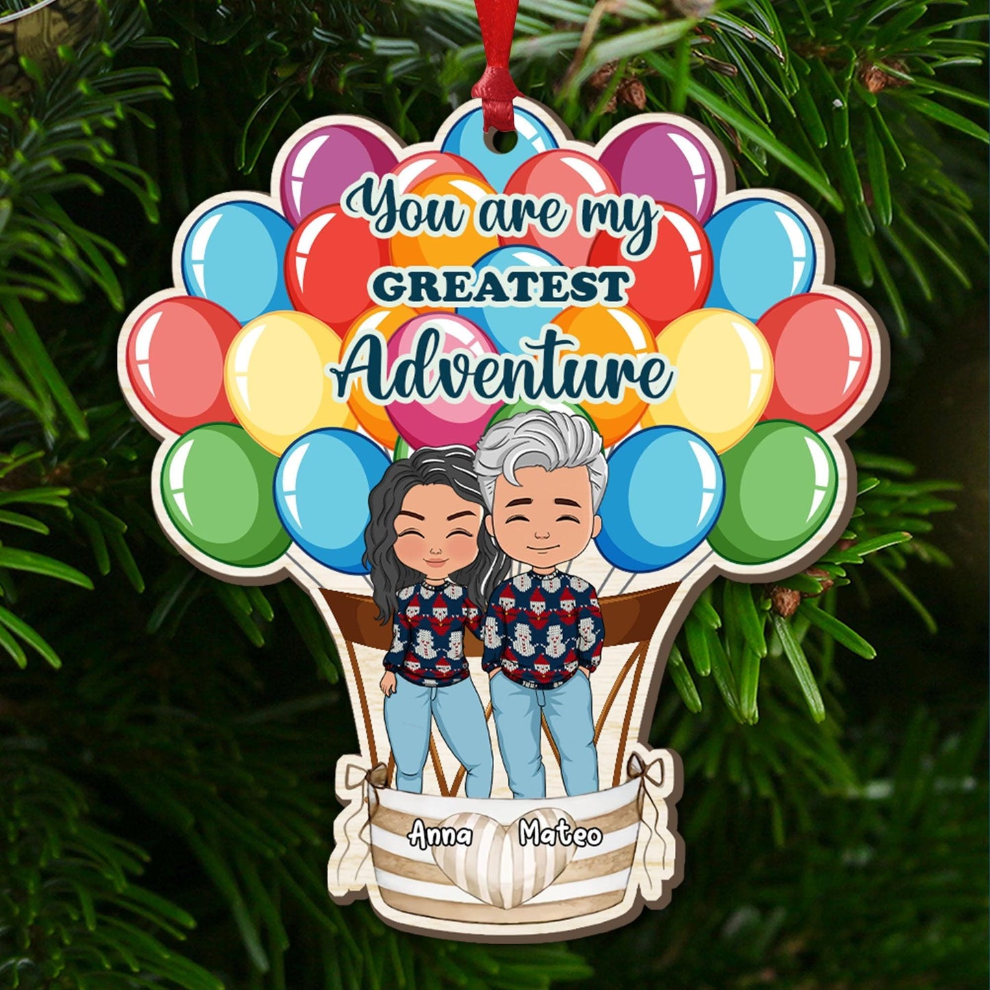 You Are My Greatest Adventure - Custom Shape Wood Ornament