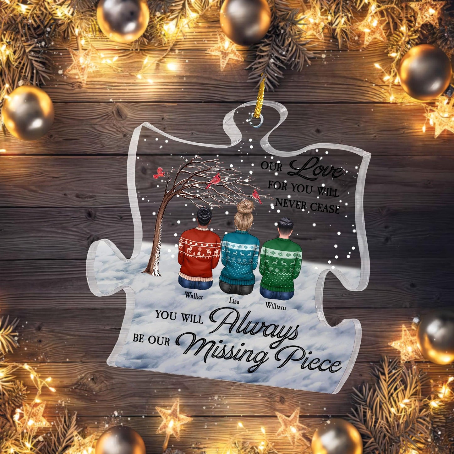 Missing Piece Acrylic Ornament - Personalized Custom Acrylic Ornament