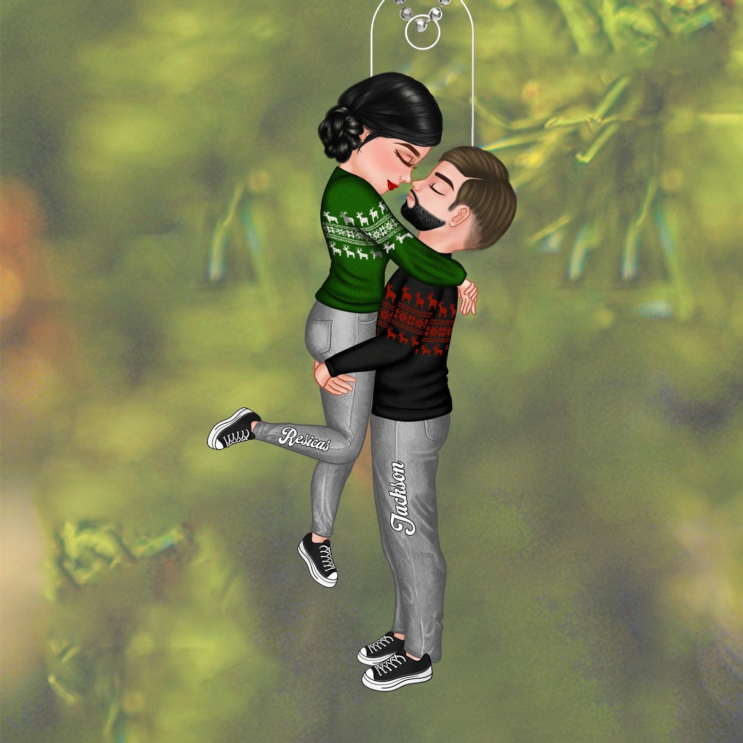 Couple In Christmas Custom Gifts - Personalized Acrylic Ornament