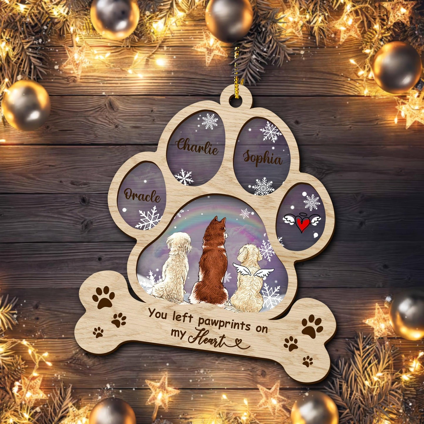 You Left Pawprints On My Heart - Custom Shape Wood & Acrylic