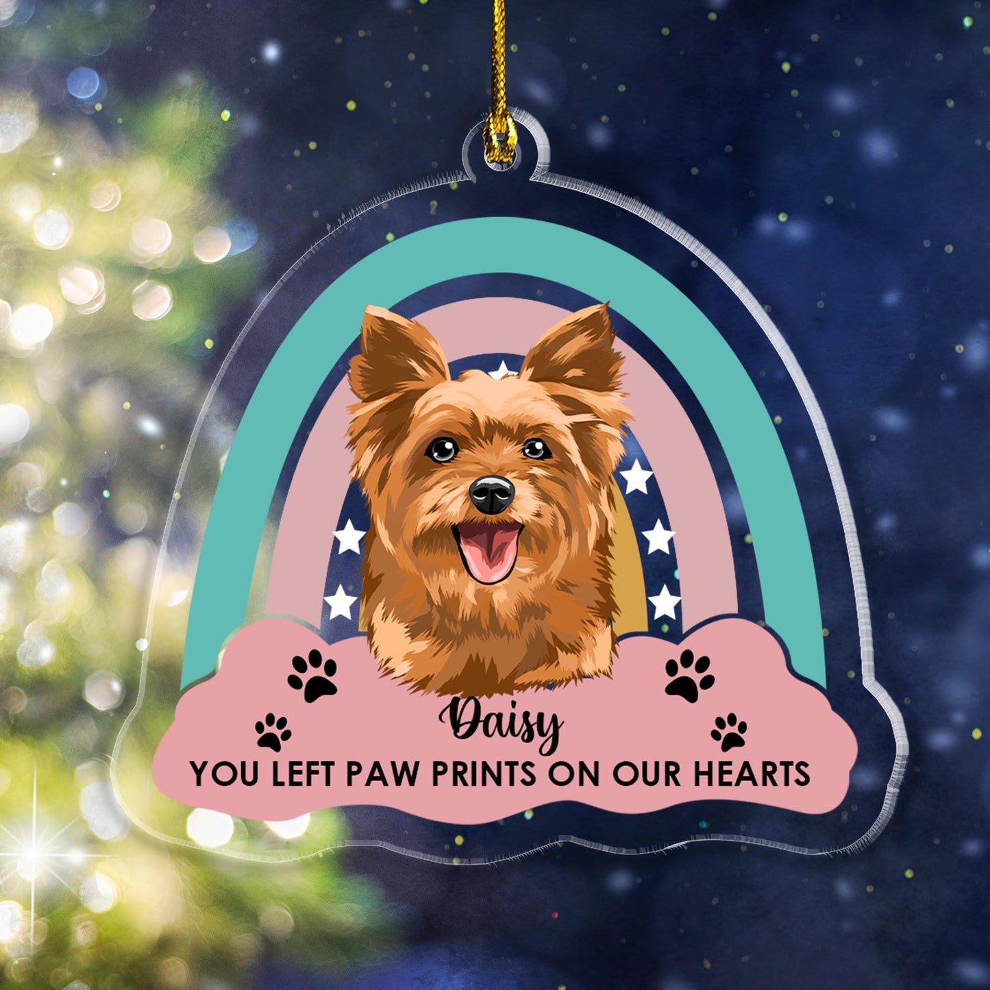 You Left Paw Prints On Our Hearts - Personalized Dog Ornament