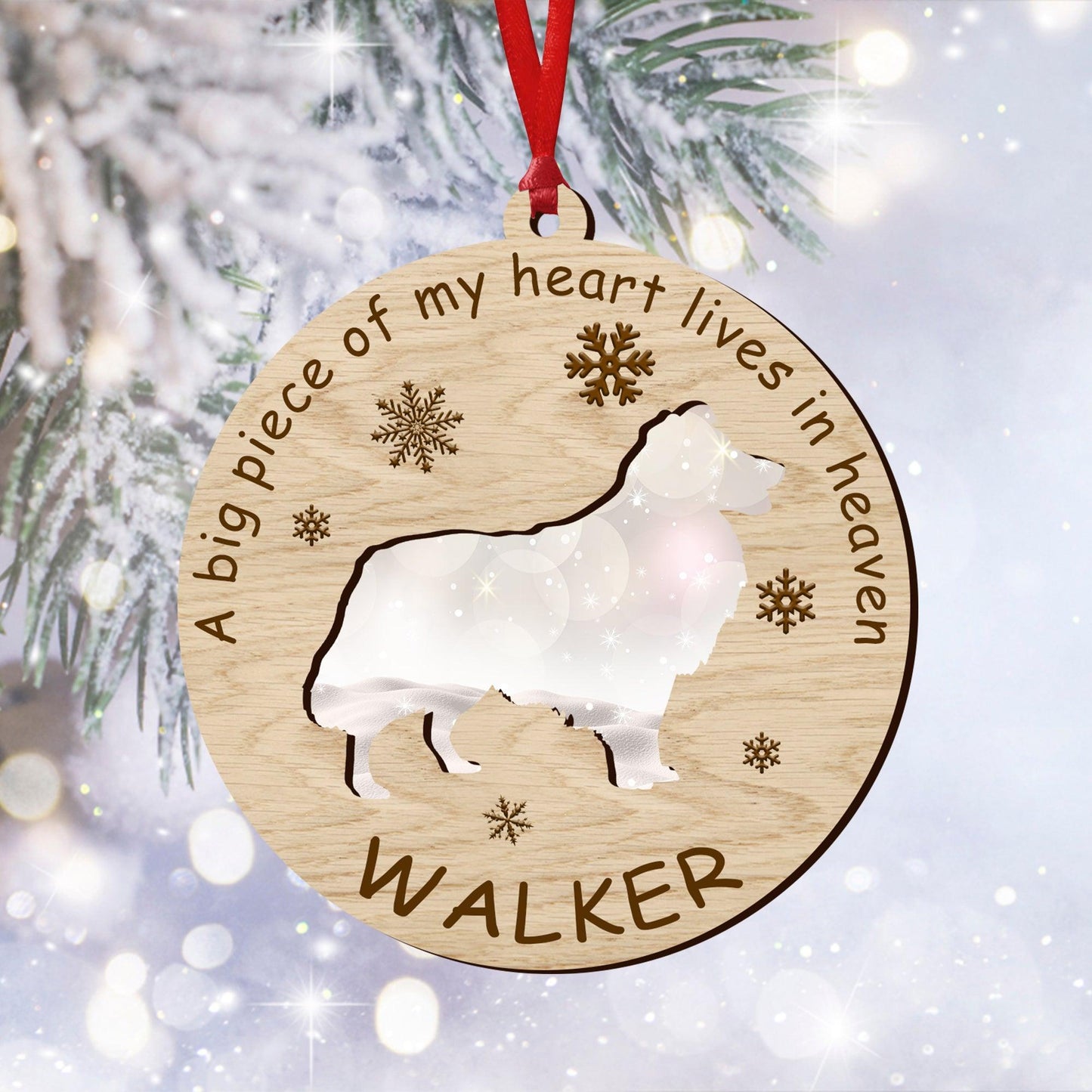 Big Piece Of My Heart Ornament - Custom Shape Wood and Acrylic Ornament