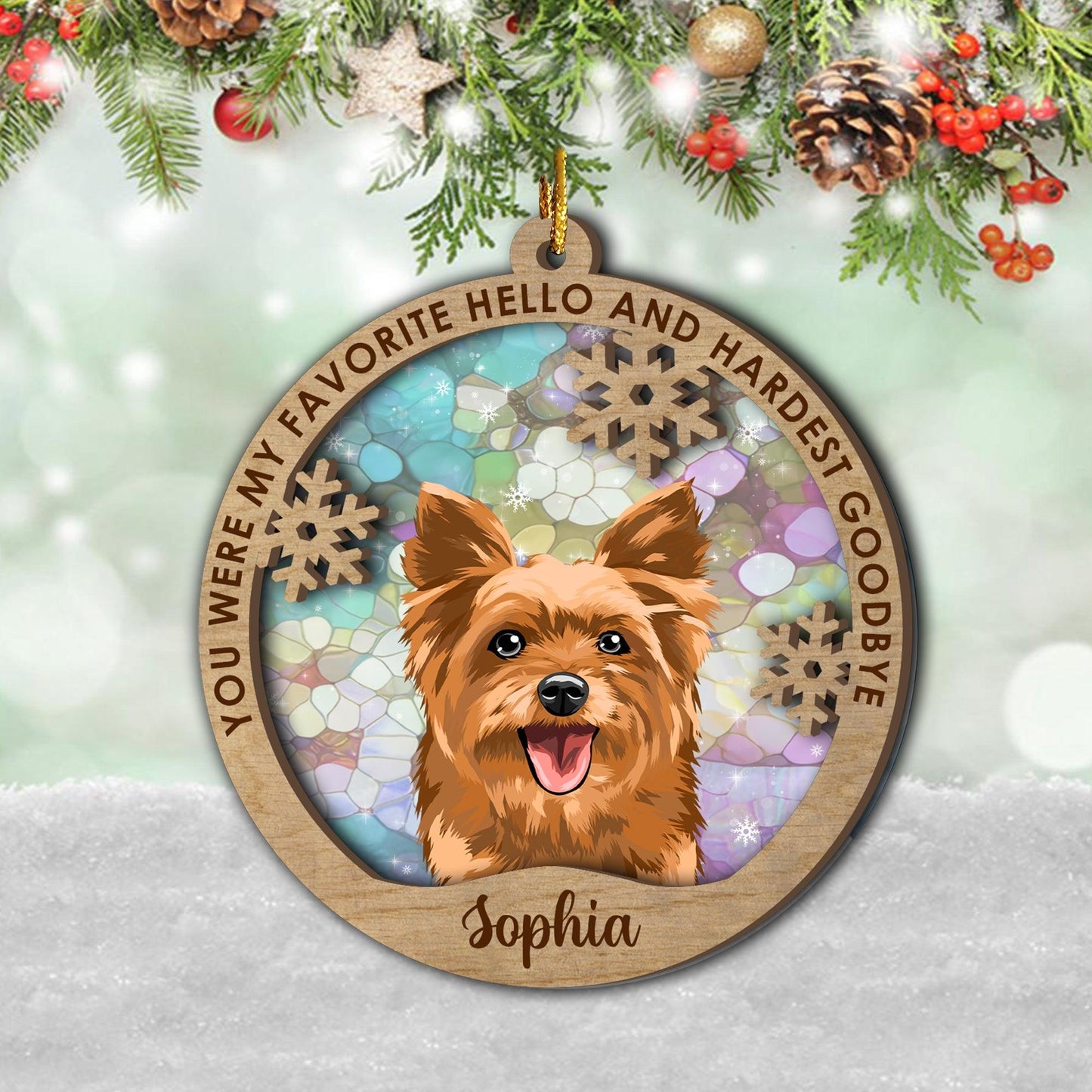 My Hardest Goodbye Memorial Ornament - Custom Wood & Acrylic