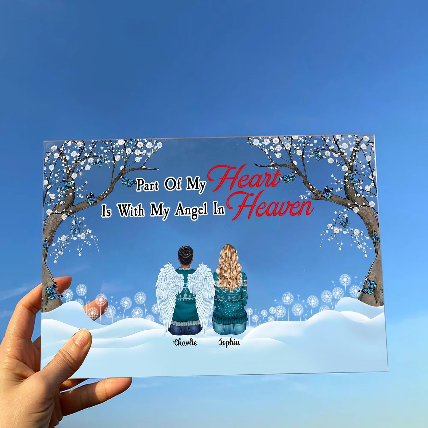 Memorial Acrylic Plaque - Because Someone We Love Is In Heaven Gift