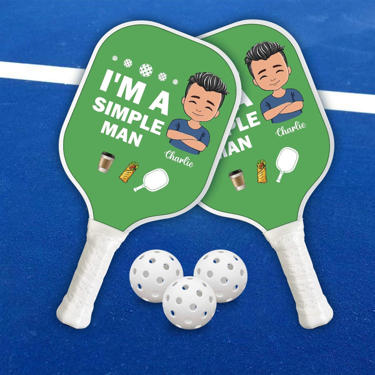 I'm A Simple Woman - Personalized Pickleball Paddle Gift